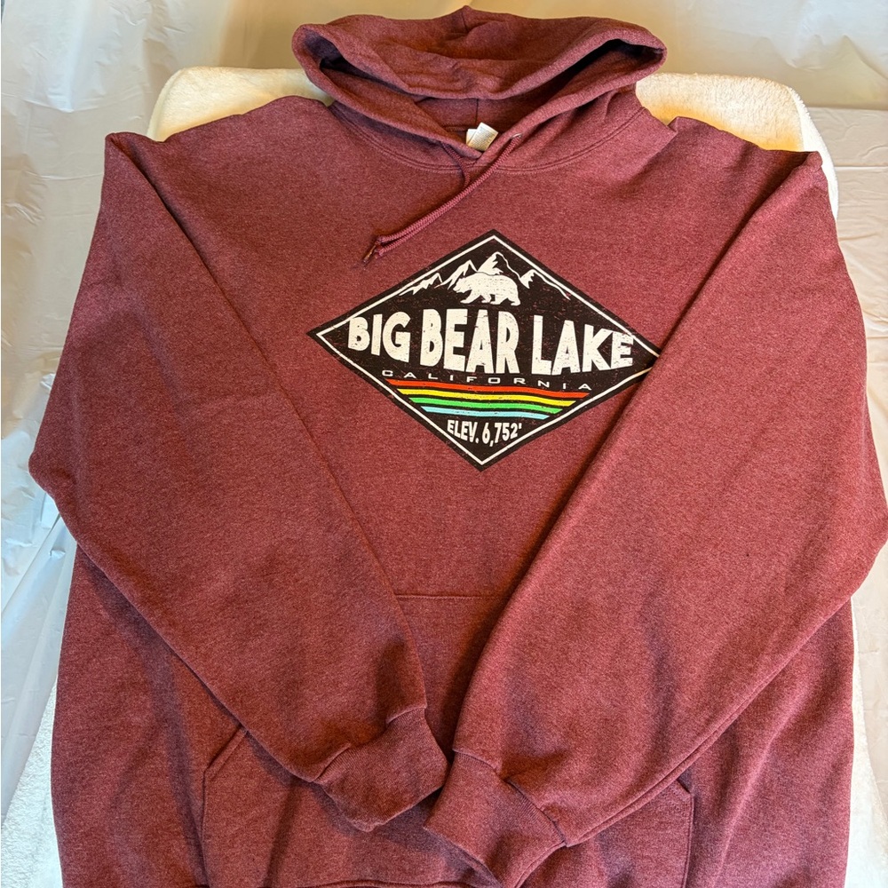 Big Bear Lake California Maroon Hoodie - Men